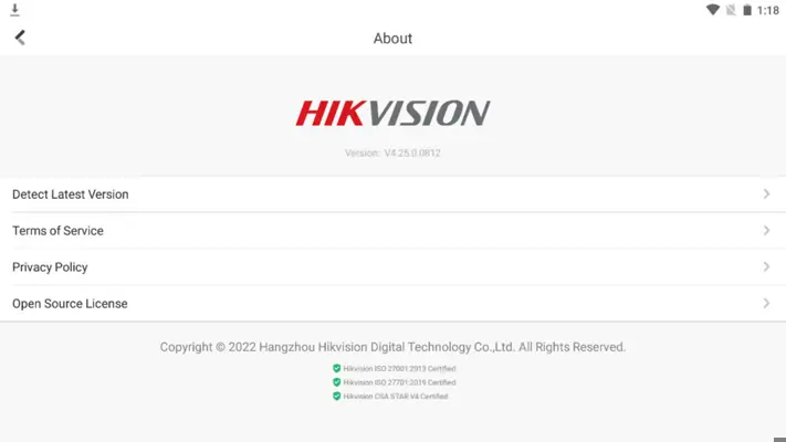 Hik-Connect android App screenshot 1